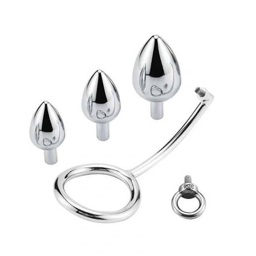 Steel Stainless Set Cock 4663 with Ring DiscreetChoice Anal Hook 0102